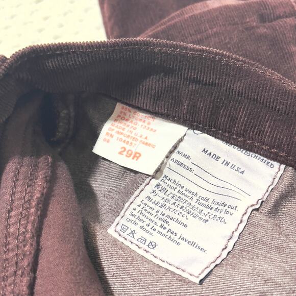 AG Adriano Goldschmeid Stevie Slim Straight Corduroy Pants Chocolate Brown - Picture 7 of 10